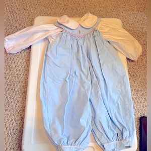 Petite Ami Blue Corduroy Romper Set